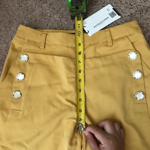 New Yellow Cropped 7/8 Pants - Picture 6 of 6
